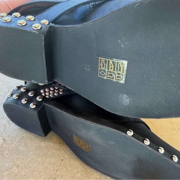 Jeffrey Campbell Free People Sz 12 Black Studded Draco Stud Boots New - Picture 14 of 15